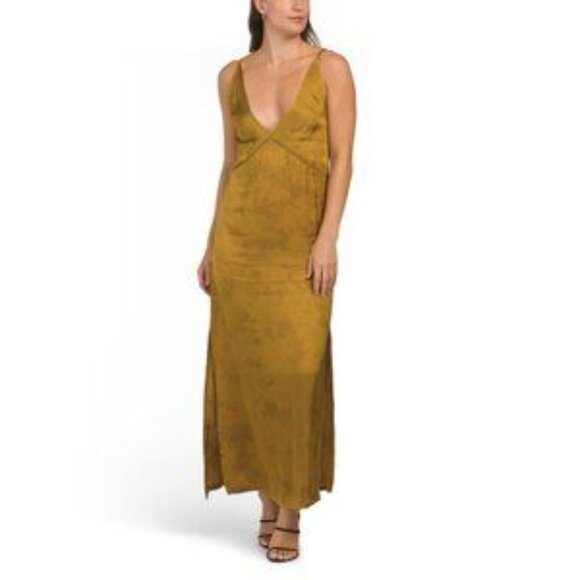 MAURIE & EVE Dresses & Skirts - MAURIE & EVE Khaki Love Letters Maxi Dress